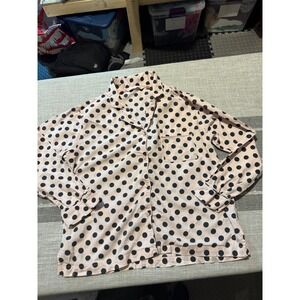 Victoria's Secret Pink Black Polka Dot Pajama Shirt Top M M